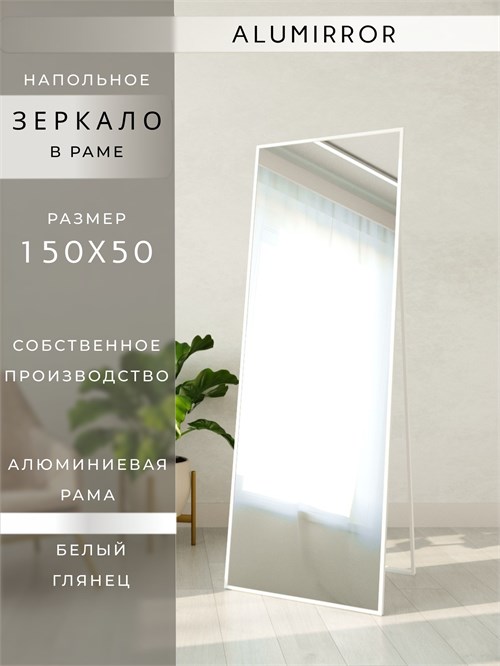Зеркало напольное 150х50 см в алюминиевой раме интерьерное ALUMIRROR 5000_150x50_NOBL