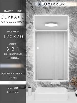 {{photo.Alt || photo.Description || 'Зеркало в ванную 120х70см с подсветкой сенсорное настенное ALUMIRROR'}}