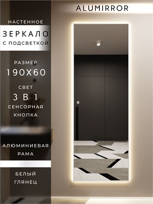 {{photo.Alt || photo.Description || 'Зеркало настенное 190х60 см с подсветкой сенсорное в алюминиевой раме интерьерное ALUMIRROR'}}