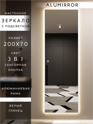 {{photo.Alt || photo.Description || 'Зеркало настенное 200х70 см с подсветкой сенсорное в алюминиевой раме интерьерное ALUMIRROR'}}