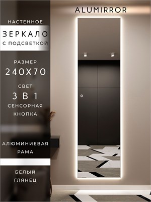 {{photo.Alt || photo.Description || 'Зеркало настенное 240х70 см с подсветкой сенсорное в алюминиевой раме интерьерное ALUMIRROR'}}