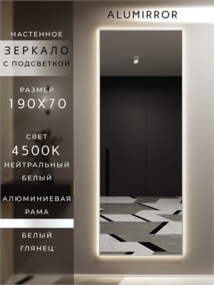 {{photo.Alt || photo.Description || 'Зеркало настенное 190х70 см с подсветкой. Свет: Нейтральный белый 4500К. В алюминиевой раме интерьерное ALUMIRROR'}}