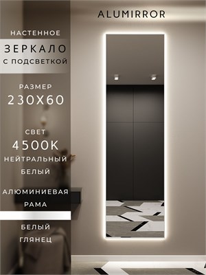 {{photo.Alt || photo.Description || 'Зеркало настенное 230х60 см с подсветкой. Свет: Нейтральный белый 4500К. В алюминиевой раме интерьерное ALUMIRROR'}}