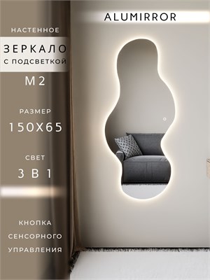 {{photo.Alt || photo.Description || 'Зеркало настенное 150х65 см. сенсорное фигурное с подсветкой М2 ALUMIRROR'}}