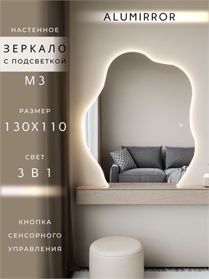 {{photo.Alt || photo.Description || 'Зеркало настенное 130х110 см. сенсорное фигурное с подсветкой М3 ALUMIRROR'}}