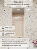 Зеркало в ванную 100х40 см в алюминиевой раме настенное ALUMIRROR 1000_100x40_NOBL