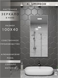 Зеркало в ванную 100х40 см в алюминиевой раме настенное ALUMIRROR 1000_100x40_NOBL