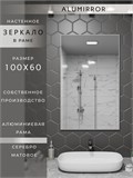 Зеркало в ванную 100х60 см в алюминиевой раме настенное ALUMIRROR 1000_100x60_NOBL
