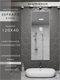 Зеркало в ванную 120х40 см в алюминиевой раме настенное ALUMIRROR 1000_120x40_NOBL