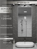 Зеркало в ванную 120х60 см в алюминиевой раме настенное ALUMIRROR 1000_120x60_NOBL