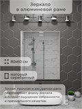 Зеркало в ванную 80х60 см в алюминиевой раме настенное ALUMIRROR 1000_80x60_NOBL