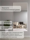 Зеркало настенное 200х100 см в алюминиевой раме интерьерное ALUMIRROR 2000_200x100_NOBL
