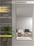 Зеркало настенное 200х100 см в алюминиевой раме интерьерное ALUMIRROR 2000_200x100_NOBL