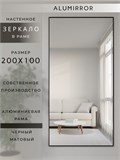 Зеркало настенное 200х100 см в алюминиевой раме интерьерное ALUMIRROR 2000_200x100_NOBL