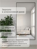 Зеркало настенное 200х100 см в алюминиевой раме интерьерное ALUMIRROR 2000_200x100_NOBL