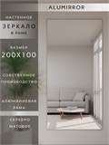 Зеркало настенное 200х100 см в алюминиевой раме интерьерное ALUMIRROR 2000_200x100_NOBL