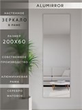 Зеркало настенное 200х60 см в алюминиевой раме интерьерное ALUMIRROR 2000_200x60_NOBL