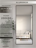 Зеркало настенное 200х80 см в алюминиевой раме интерьерное ALUMIRROR 2000_200x80_NOBL