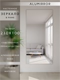 Зеркало настенное 210х100 см в алюминиевой раме интерьерное ALUMIRROR 2000_210x100_NOBL