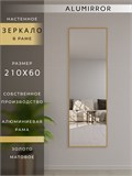 Зеркало настенное 210х60 см в алюминиевой раме интерьерное ALUMIRROR 2000_210x60_NOBL