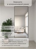 Зеркало настенное 230х100 см в алюминиевой раме интерьерное ALUMIRROR 2000_230x100_NOBL