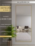 Зеркало настенное 240х100 см в алюминиевой раме интерьерное ALUMIRROR 2000_240x100_NOBL
