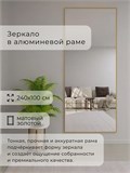 Зеркало настенное 240х100 см в алюминиевой раме интерьерное ALUMIRROR 2000_240x100_NOBL