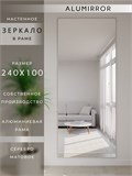 Зеркало настенное 240х100 см в алюминиевой раме интерьерное ALUMIRROR 2000_240x100_NOBL