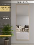 Зеркало настенное 240х90 см в алюминиевой раме интерьерное ALUMIRROR 2000_240x90_NOBL