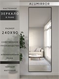 Зеркало настенное 240х90 см в алюминиевой раме интерьерное ALUMIRROR 2000_240x90_NOBL