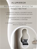 Зеркало настенное 165х70 см. холодный свет 6000К фигурное с подсветкой М2 ALUMIRROR M2_165x70_BL_CTRL_бесконтактный_сенсор_LIGHT_холодный
