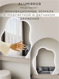 Зеркало настенное 110х95 см. холодный свет 6000К фигурное с подсветкой М3 ALUMIRROR М3_110x95_BL_CTRL_бесконтактный_сенсор_LIGHT_холодный