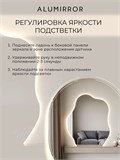 Зеркало настенное 120х100 см. нейтральный свет 4500К фигурное с подсветкой М3 ALUMIRROR М3_120x100_BL_CTRL_бесконтактный_сенсор_LIGHT_нейтральный