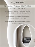 Зеркало настенное 135х60 см. холодный свет 6000К фигурное с подсветкой М4 ALUMIRROR М4_135x60_BL_CTRL_бесконтактный_сенсор_LIGHT_холодный
