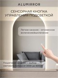 Зеркало настенное 200х90 см. сенсорное арочное с подсветкой М5 ALUMIRROR М5_200x90_BL_CTRL_сенсор_LIGHT_TUNABLE