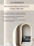 Зеркало настенное 90х60 см. нейтральный свет 4500К арочное с подсветкой М5 ALUMIRROR М5_90x60_BL_CTRL_бесконтактный_сенсор_LIGHT_нейтральный