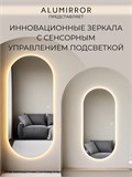 Зеркало настенное 120х50 см. сенсорное овальное с подсветкой М6 ALUMIRROR М6_120x50_BL_CTRL_сенсор_LIGHT_TUNABLE