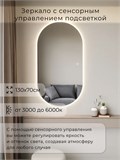 Зеркало настенное 130х70 см. сенсорное овальное с подсветкой М6 ALUMIRROR М6_130x70_BL_CTRL_сенсор_LIGHT_TUNABLE