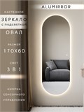 Зеркало настенное 170х60 см. сенсорное овальное с подсветкой М6 ALUMIRROR М6_170x60_BL_CTRL_сенсор_LIGHT_TUNABLE