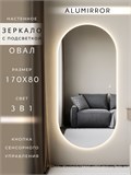 Зеркало настенное 170х80 см. сенсорное овальное с подсветкой М6 ALUMIRROR М6_170x80_BL_CTRL_сенсор_LIGHT_TUNABLE