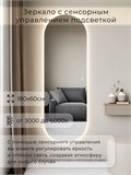 Зеркало настенное 180х60 см. сенсорное овальное с подсветкой М6 ALUMIRROR М6_180x60_BL_CTRL_сенсор_LIGHT_TUNABLE