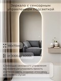 Зеркало настенное 180х70 см. сенсорное овальное с подсветкой М6 ALUMIRROR М6_180x70_BL_CTRL_сенсор_LIGHT_TUNABLE