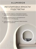 Зеркало настенное 100х100 холодный свет 6000К круглое с подсветкой М7 ALUMIRROR М7_100x100_BL_CTRL_бесконтактный_сенсор_LIGHT_холодный