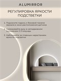 Зеркало настенное 110х55 холодный свет 6000К полукруглое с подсветкой М8 ALUMIRROR М8_110x55_BL_CTRL_бесконтактный_сенсор_LIGHT_холодный