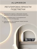 Зеркало настенное 100х75 теплый свет 3000К фигурное с подсветкой М9 ALUMIRROR М9_100x75_BL_CTRL_бесконтактный_сенсор_LIGHT_теплый