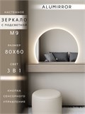 Зеркало настенное 80х60 сенсорное фигурное с подсветкой М9 ALUMIRROR М9_80x60_BL_CTRL_бесконтактный_сенсор_LIGHT_TUNABLE