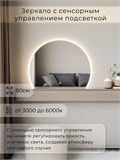 Зеркало настенное 80х60 сенсорное фигурное с подсветкой М9 ALUMIRROR М9_80x60_BL_CTRL_бесконтактный_сенсор_LIGHT_TUNABLE