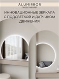 Зеркало настенное 80х60 холодный свет 6000К фигурное с подсветкой М9 ALUMIRROR М9_80x60_BL_CTRL_бесконтактный_сенсор_LIGHT_холодный