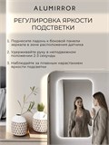 Зеркало настенное 100х60 см. мягкий квадрат ALUMIRROR с подсветкой холодный свет 6000К МК_100x60_BL_CTRL_нет_LIGHT_холодный